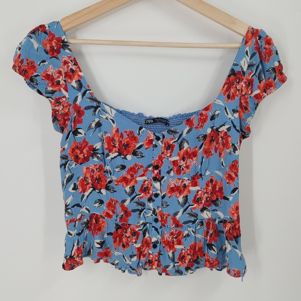 Zara Smocked Crop Top